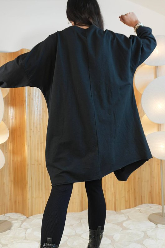 Leopard Panel Top Black